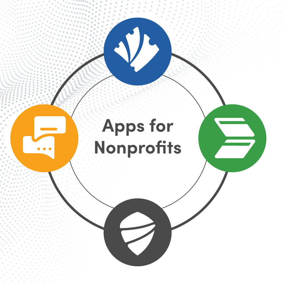 Blackthorn's "Apps for Nonprofits" circle graphic